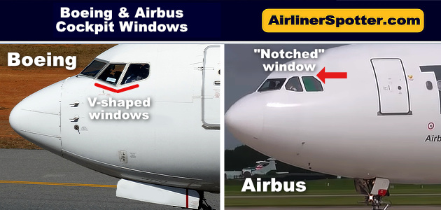 Comparison of the Boeing and Airbus flight deck  window design and configuration