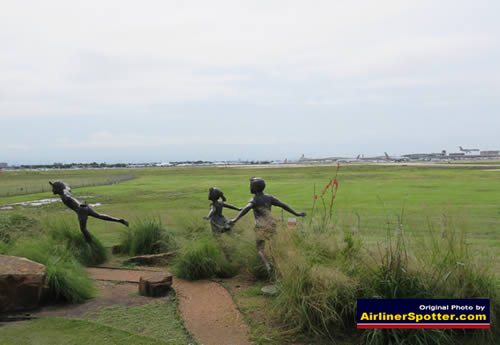 The playful sculptures at Founders' Plaza at DFW International Airport in Grapevine, Texas