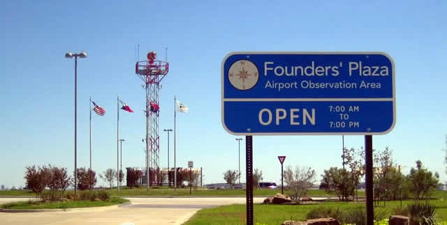 Entrance area at Founders' Plaza Airport Observation Area at the north side of the DFW Airport in Grapevine, Texas